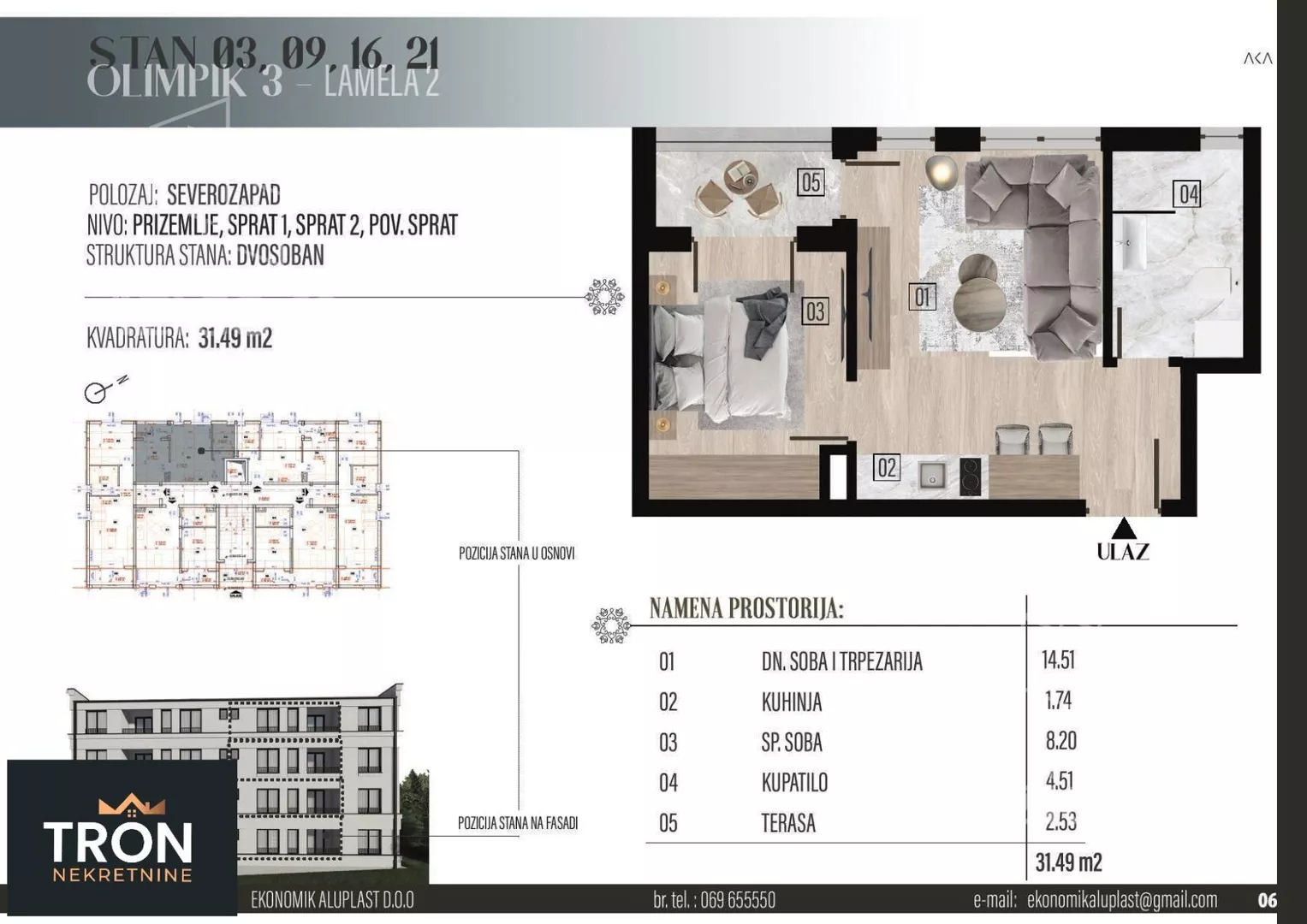 Jednosoban stan | 4zida
