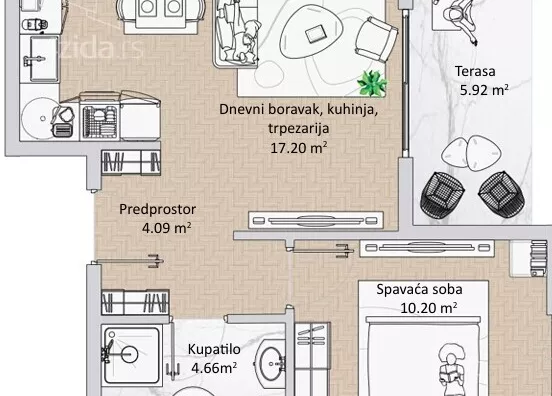 Jednosoban stan | 4zida