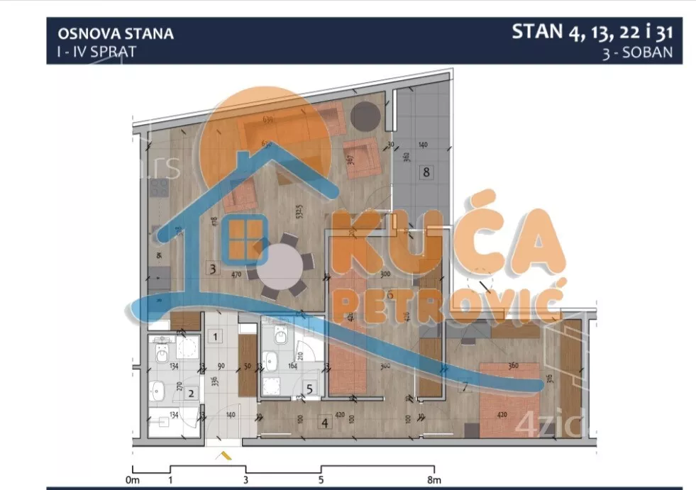 Trosoban stan | 4zida