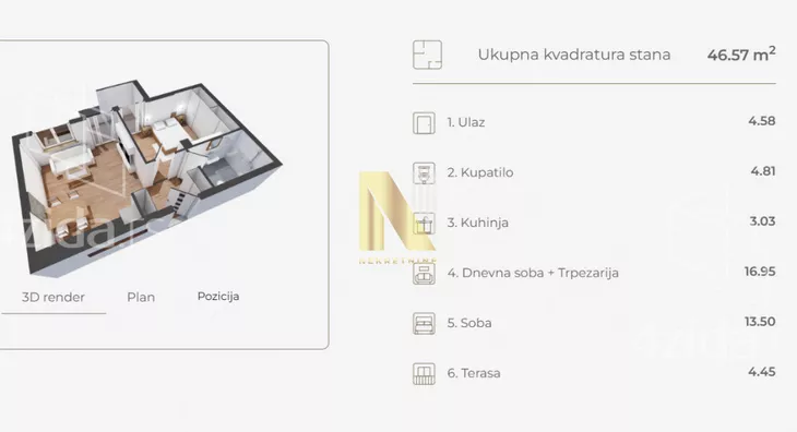 Dvosoban stan | 4zida