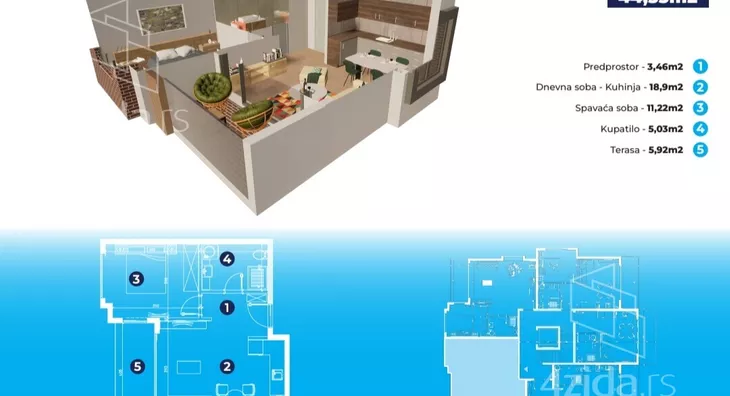 Jednoiposoban stan | 4zida