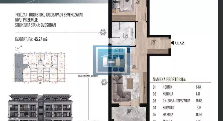 Jednosoban stan | 4zida