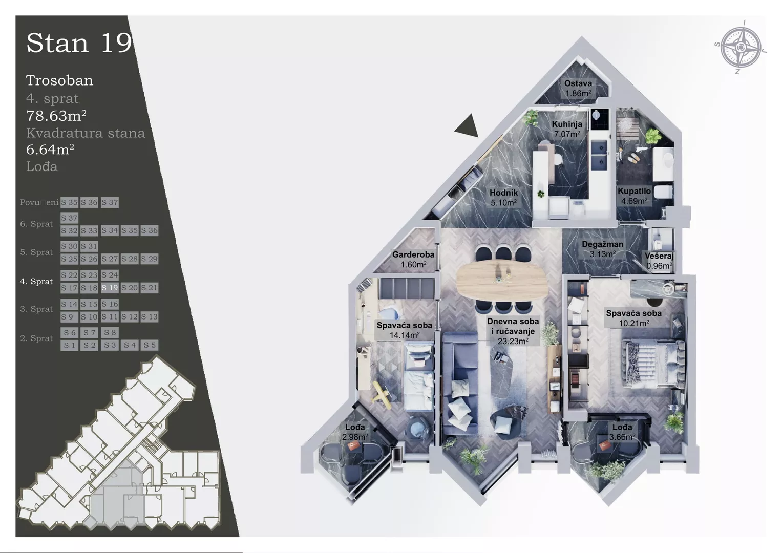 Trosoban stan | 4zida