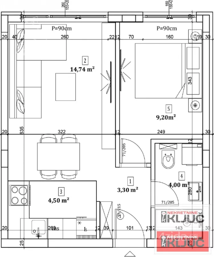 Jednoiposoban stan | 4zida
