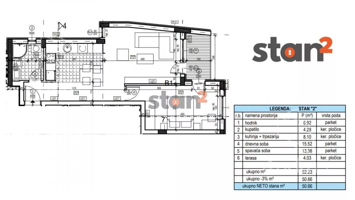 Jednoiposoban stan | 4zida