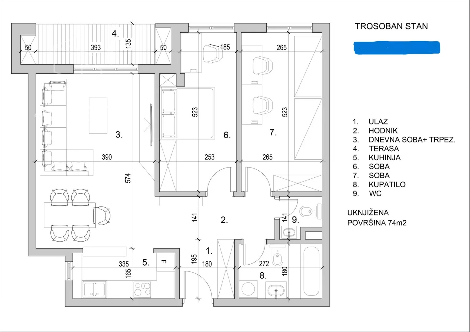 Trosoban stan | 4zida