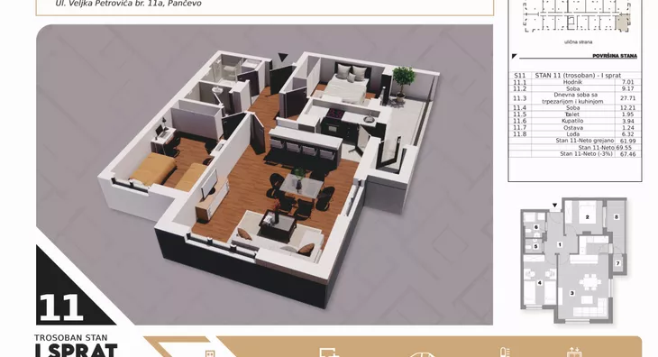 Trosoban stan | 4zida