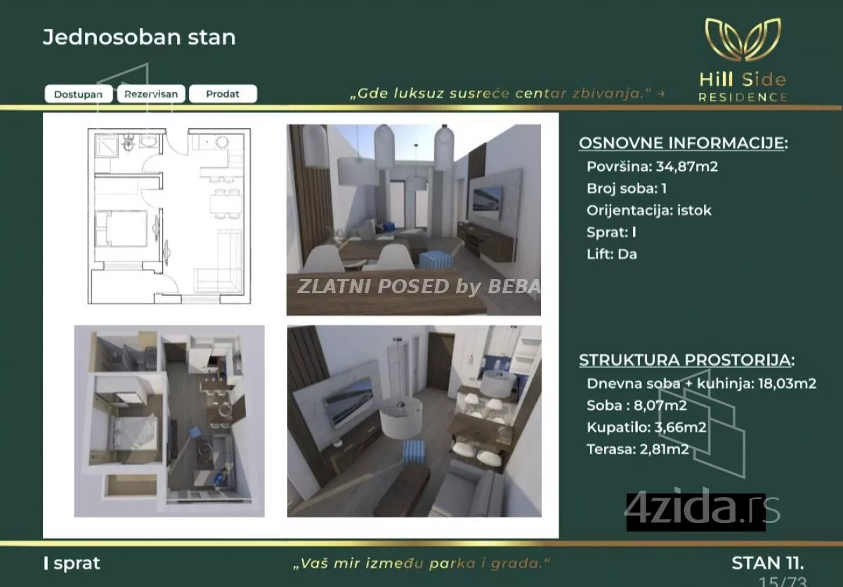 Jednosoban stan | 4zida