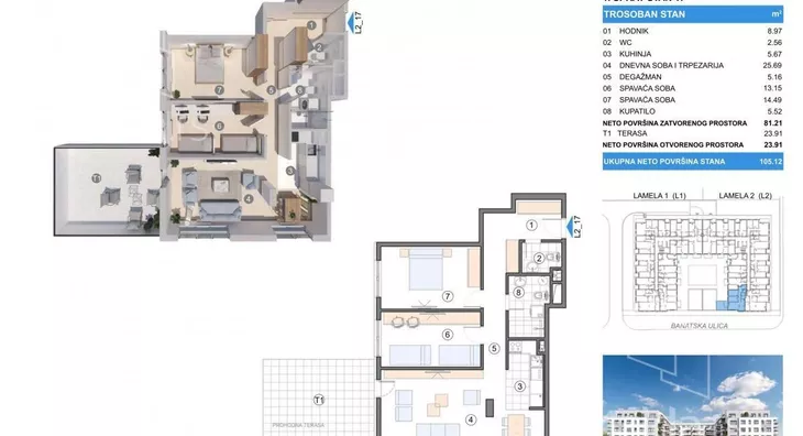 Trosoban stan | 4zida