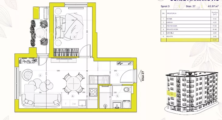 Jednoiposoban stan | 4zida