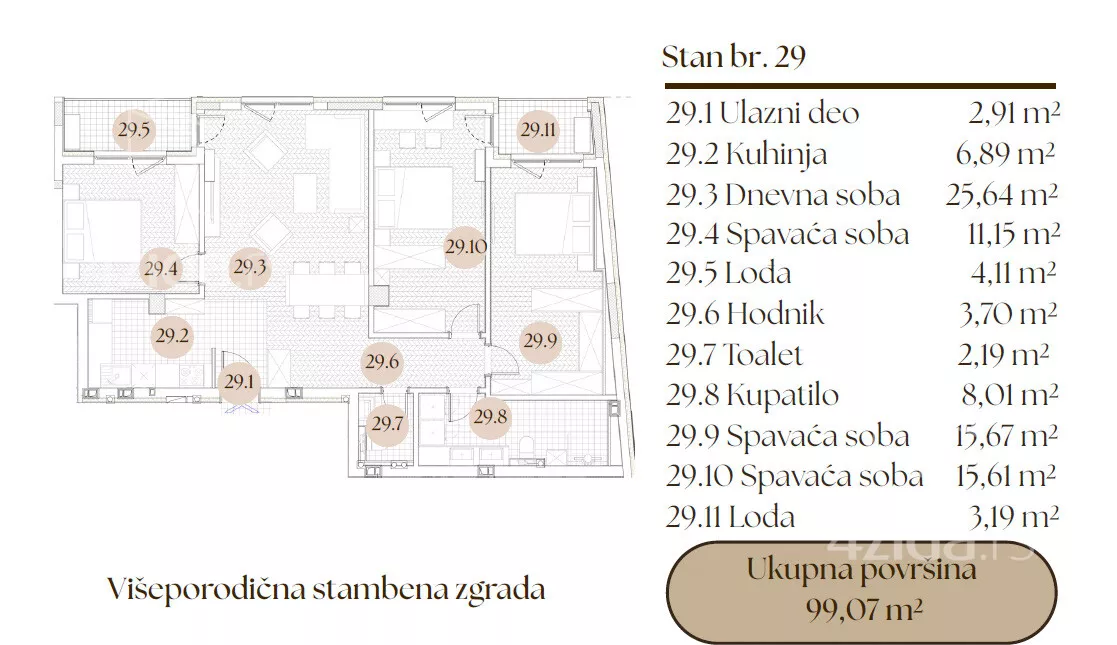 Jednosoban stan | 4zida