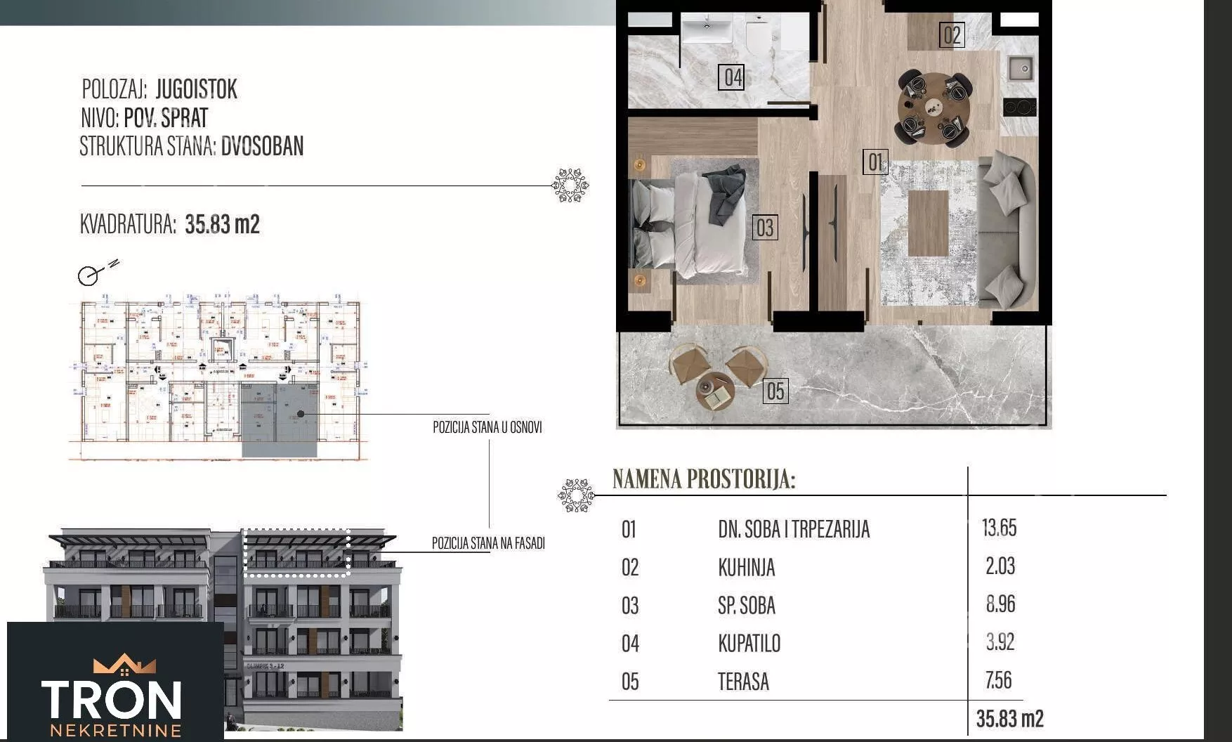Jednosoban stan | 4zida