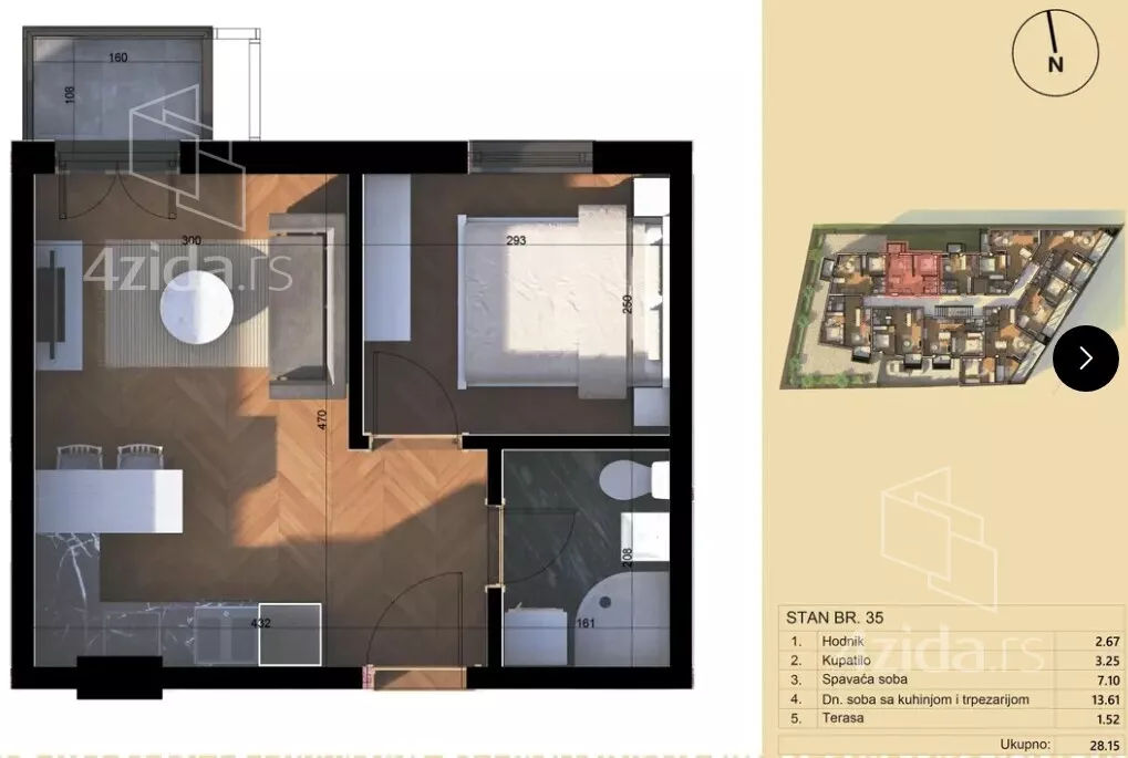 Jednosoban stan | 4zida