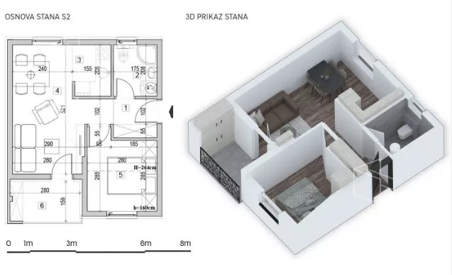 Jednoiposoban stan | 4zida