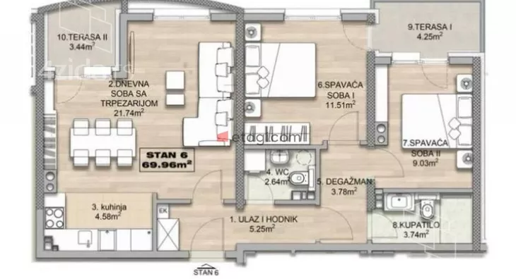 Trosoban stan | 4zida