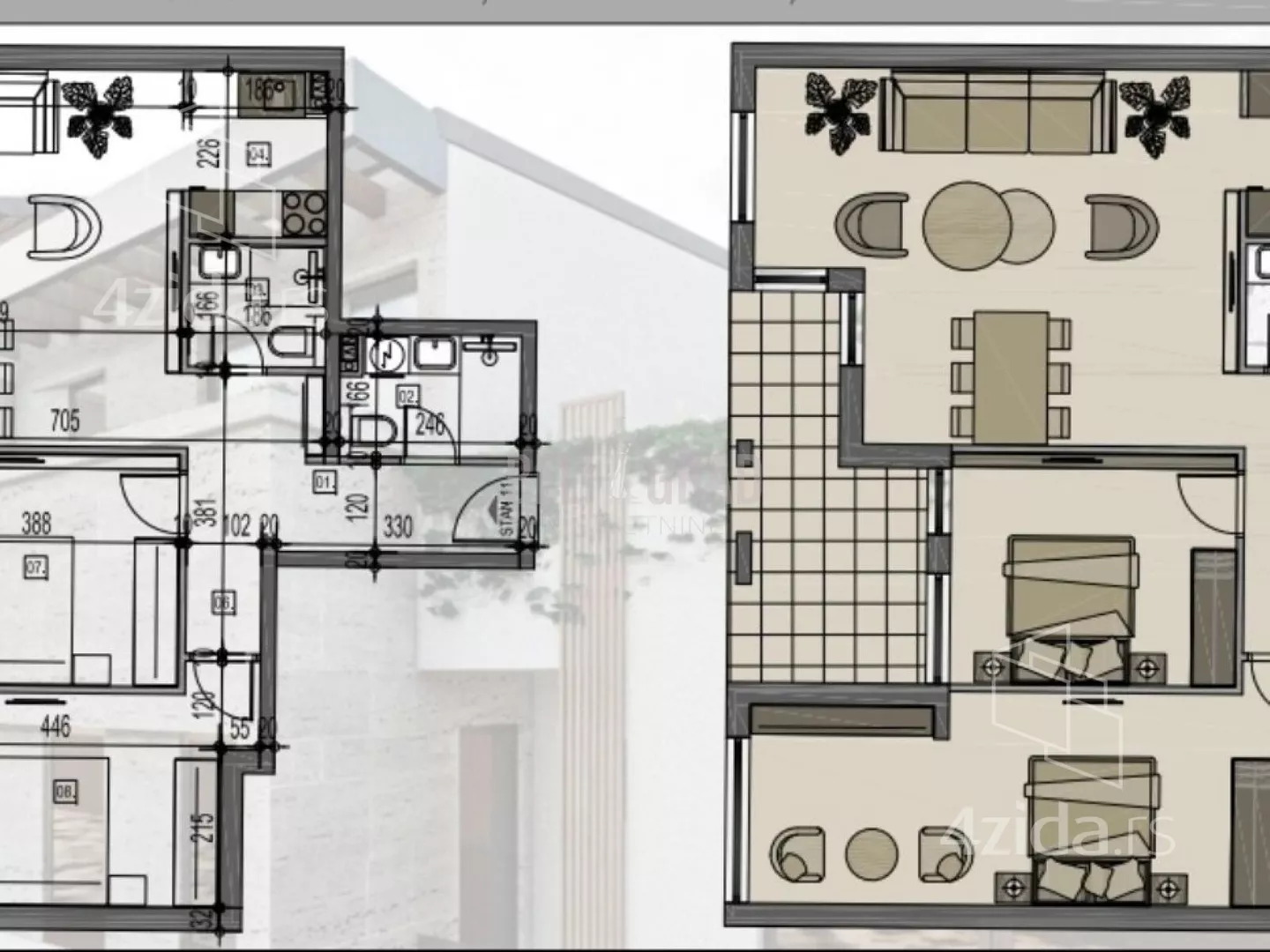 Trosoban stan | 4zida