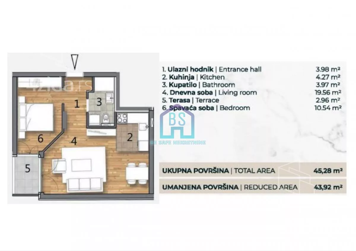 Jednoiposoban stan | 4zida