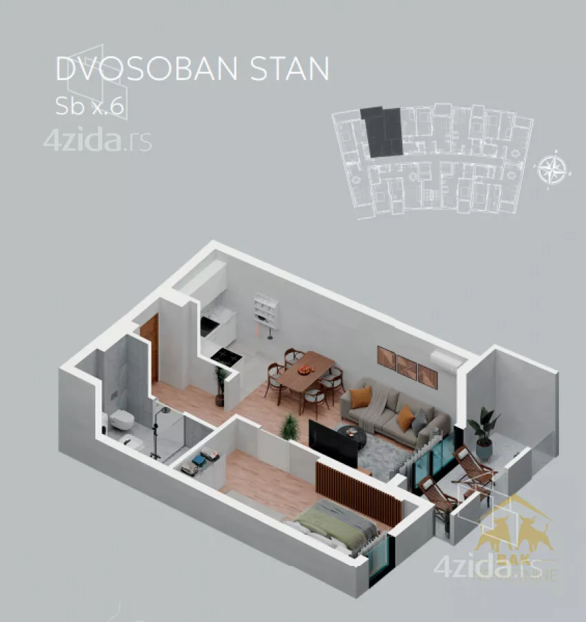 Dvosoban stan | 4zida