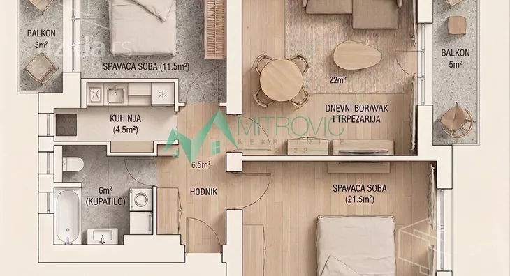 Trosoban stan | 4zida