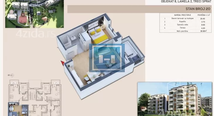 Jednosoban stan | 4zida