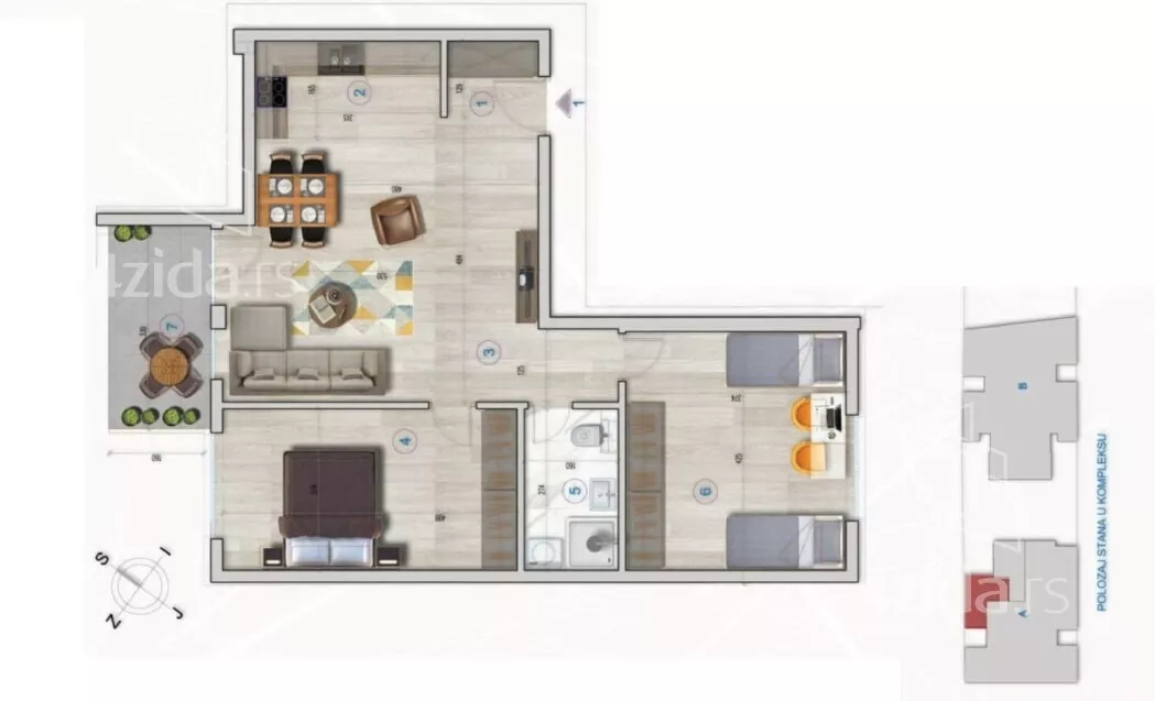 Trosoban stan | 4zida