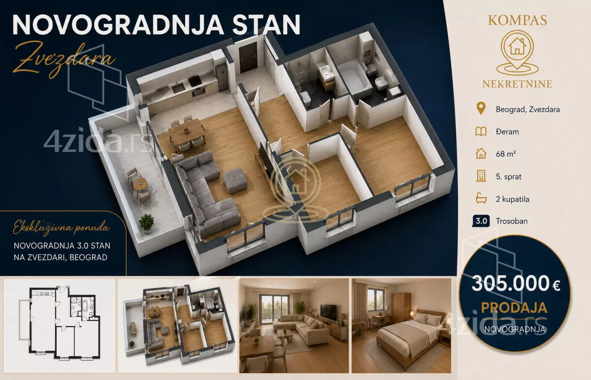 Trosoban stan | 4zida