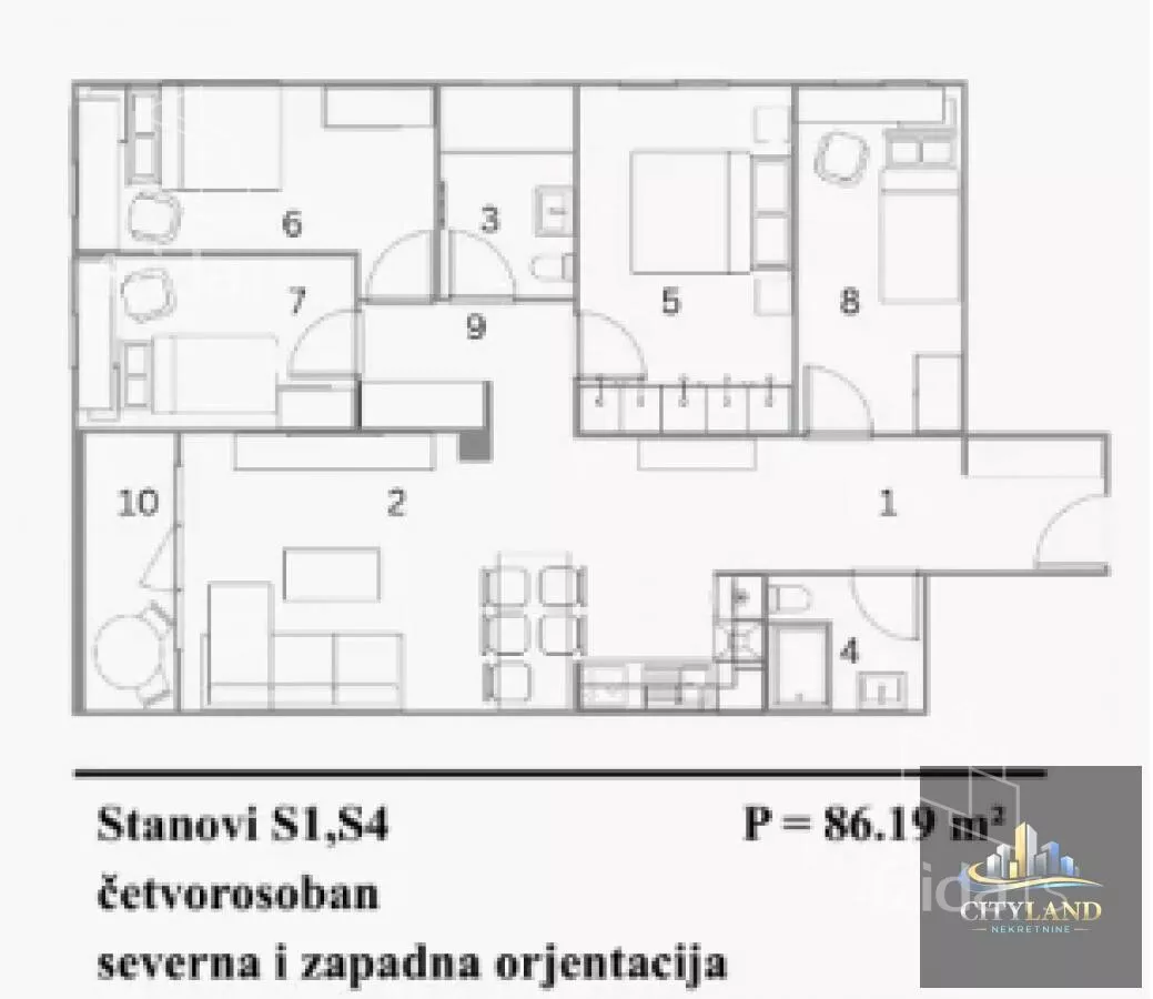 Četvoroiposoban stan | 4zida