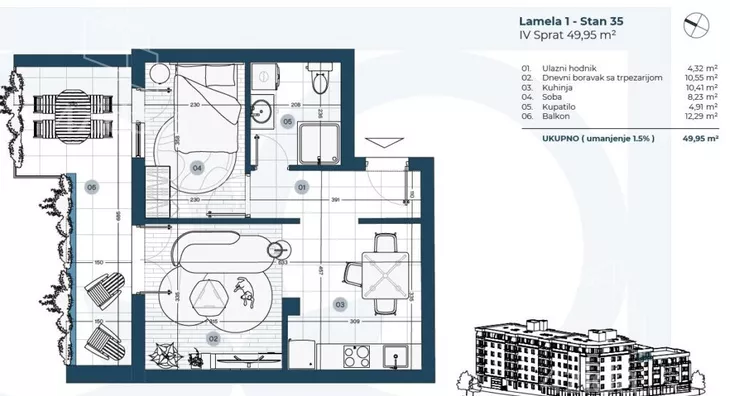 Dvosoban stan | 4zida
