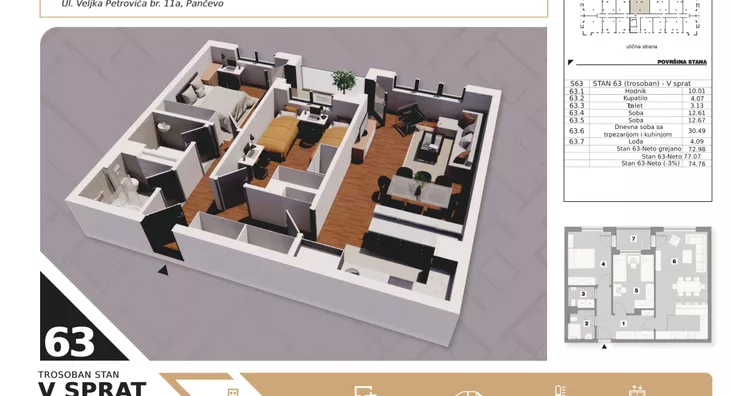 Trosoban stan | 4zida