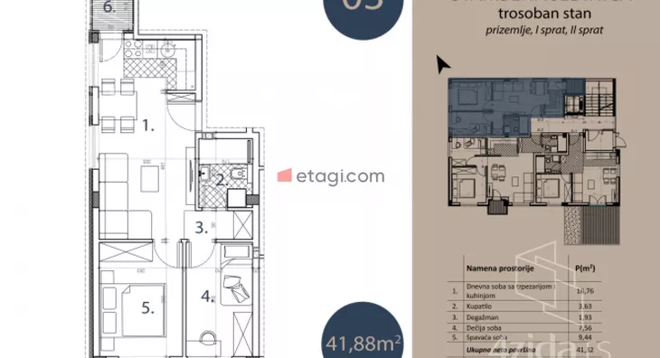 Trosoban stan | 4zida
