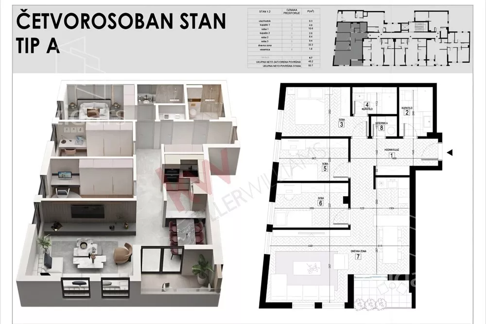 Trosoban stan | 4zida