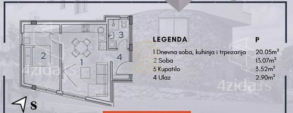 Jednoiposoban stan | 4zida