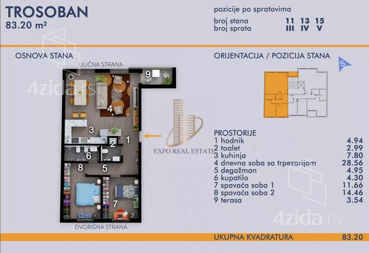 Trosoban stan | 4zida