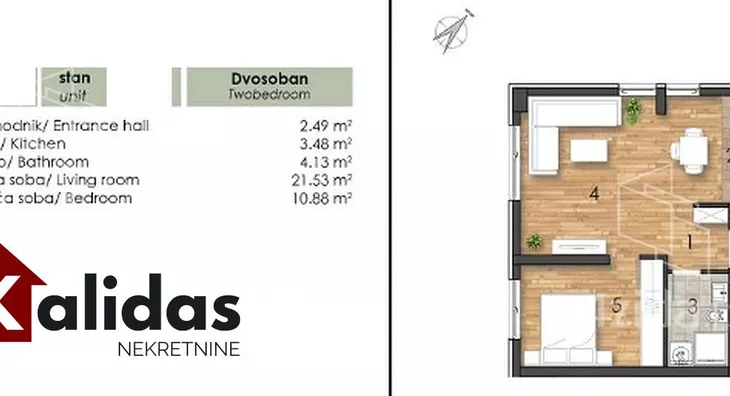 Dvosoban stan | 4zida