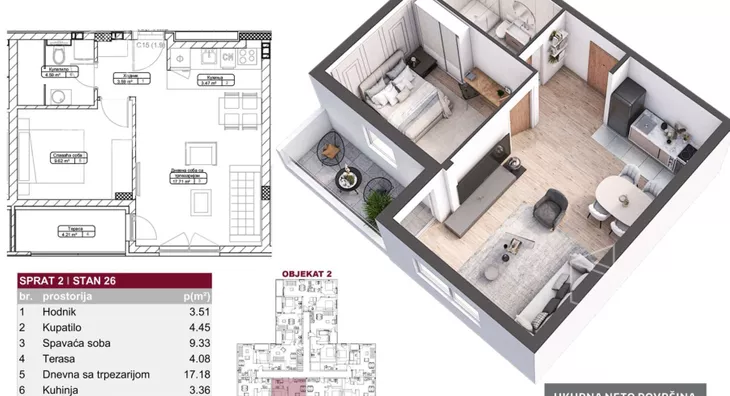 Jednoiposoban stan | 4zida