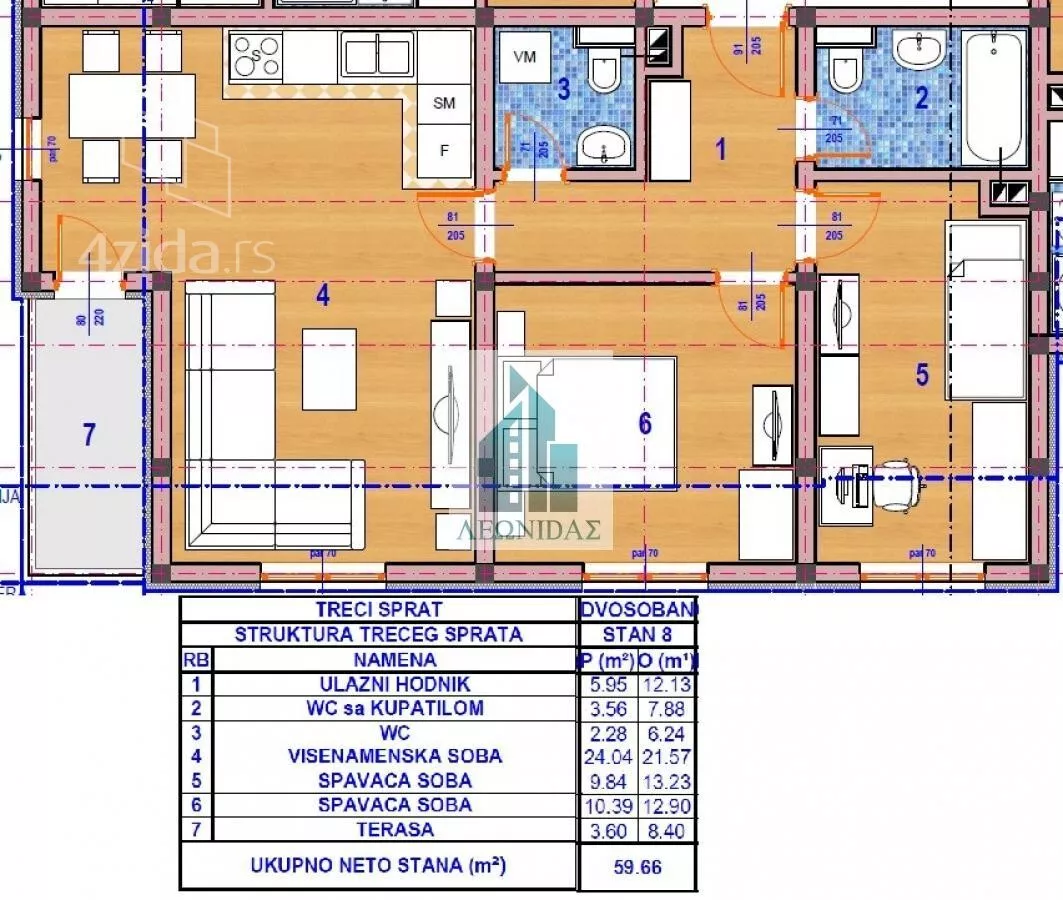 Dvosoban stan | 4zida