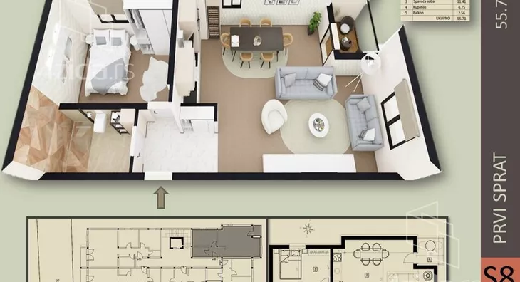 Jednoiposoban stan | 4zida