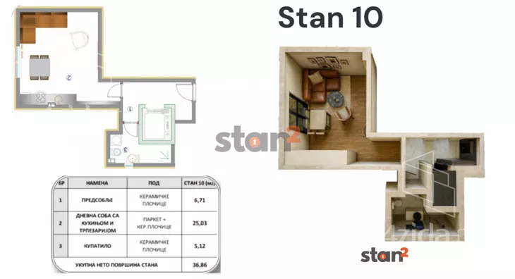 Jednosoban stan | 4zida