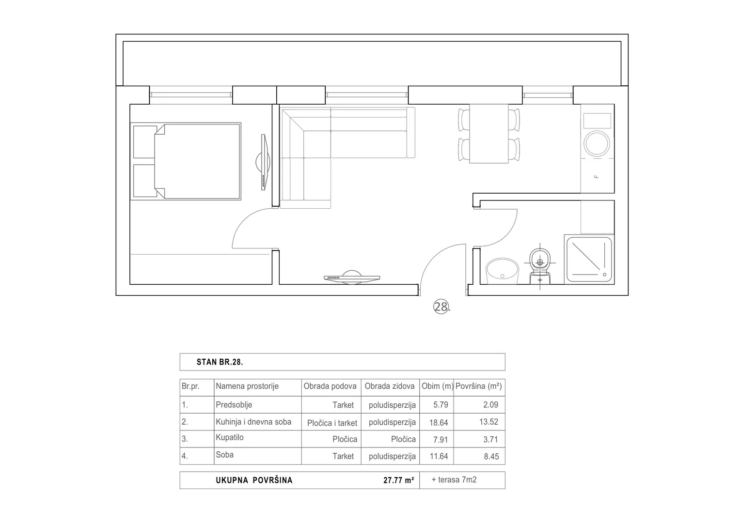 Jednoiposoban stan | 4zida