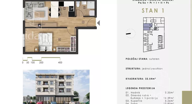 Jednoiposoban stan | 4zida