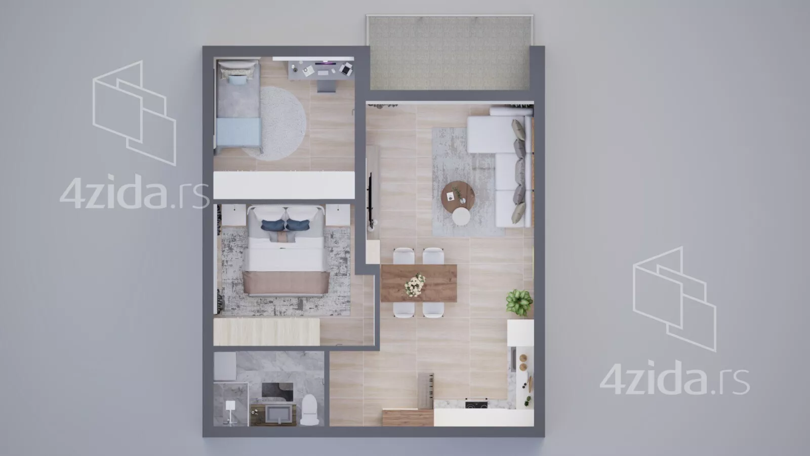 Dvosoban stan | 4zida