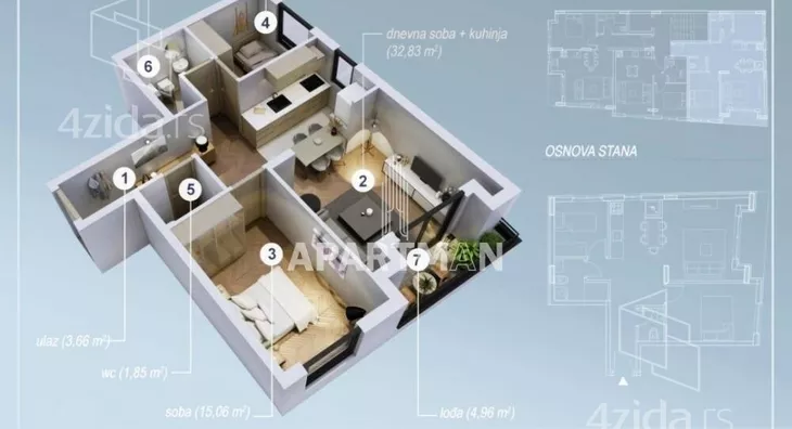 Trosoban stan | 4zida