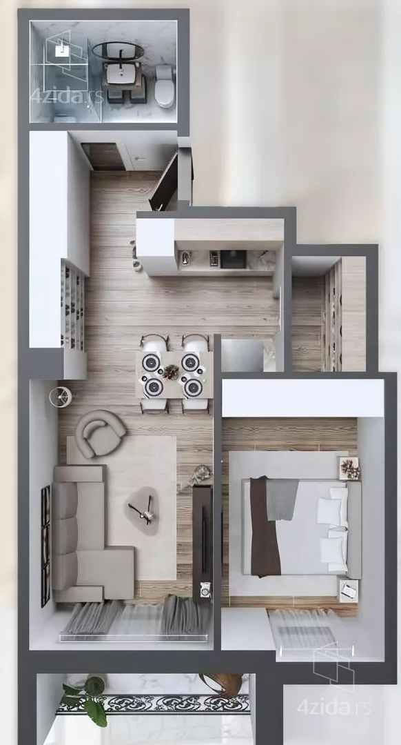 Jednoiposoban stan | 4zida