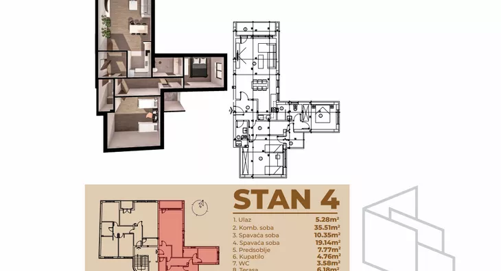 Dvosoban stan | 4zida