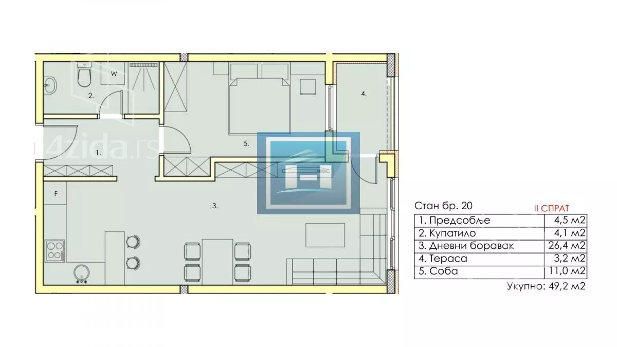 Jednoiposoban stan | 4zida