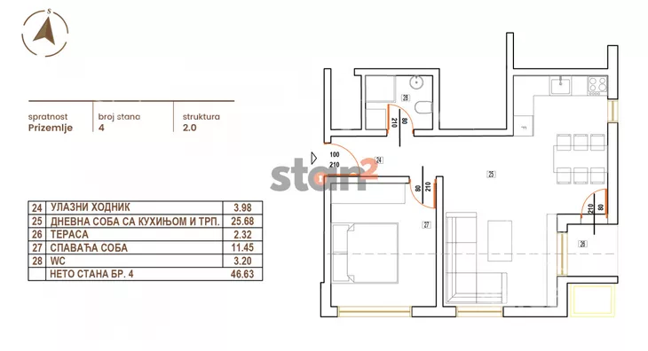 Jednoiposoban stan | 4zida
