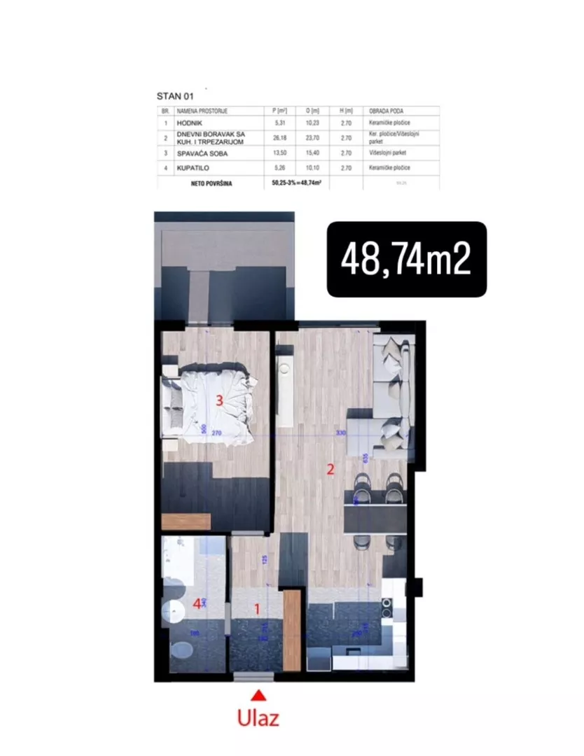 Dvosoban stan | 4zida