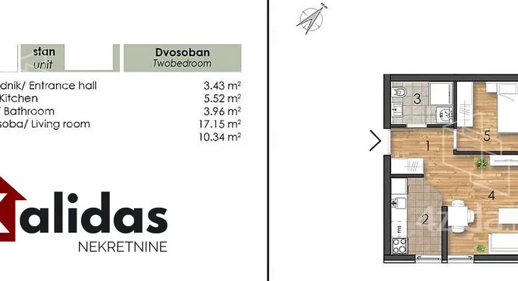 Dvosoban stan | 4zida