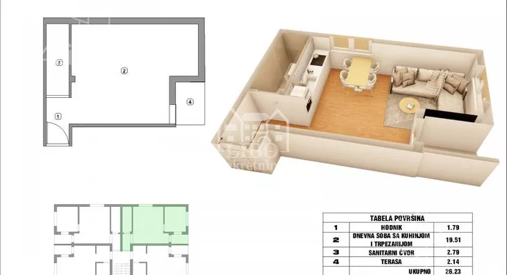 Jednosoban stan | 4zida