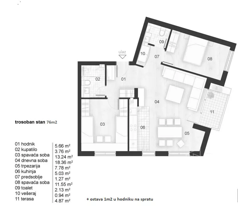 Trosoban stan | 4zida